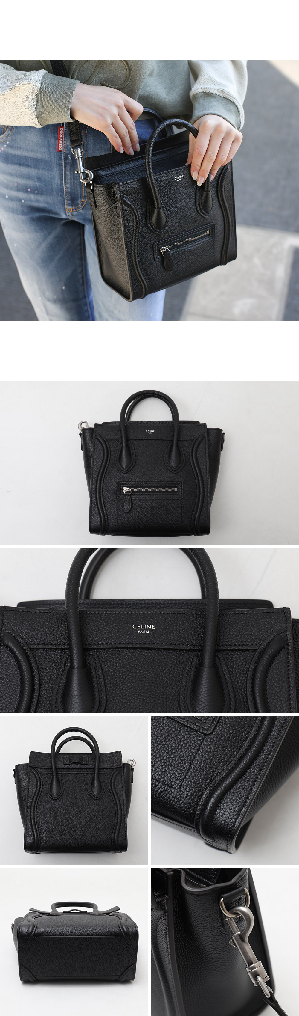 189243DRU 셀린느 NANO LUGGAGE 토트백(BK)_6.png