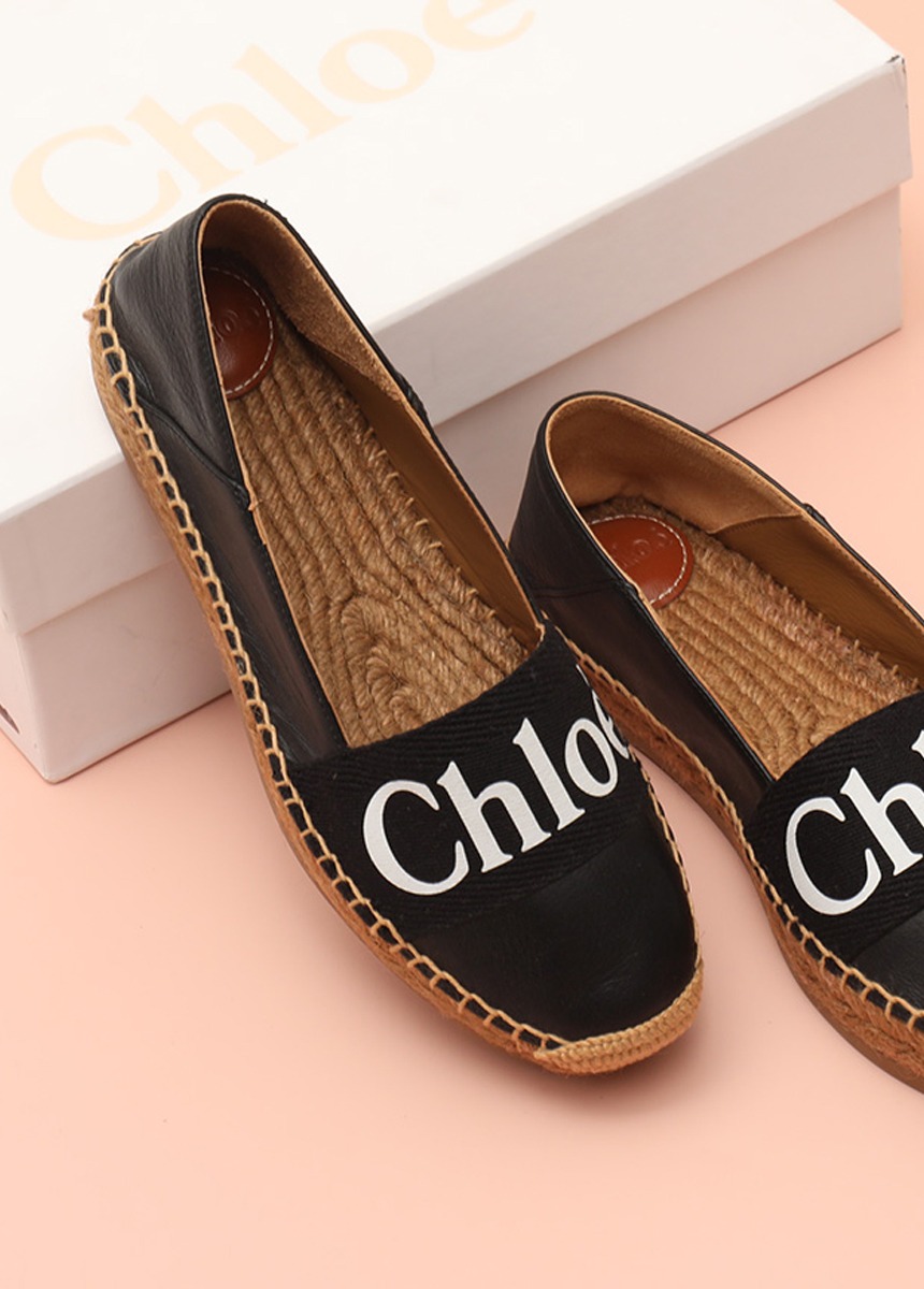 끌로에 WOODY ESPADRILLES 여성 플랫 슈즈 CHC21U447R4 (BK)